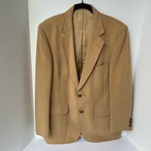 Men’s 100% Camel Hair Vintage Sport Coat Blazer Jacket 42” Chest Made in USA
